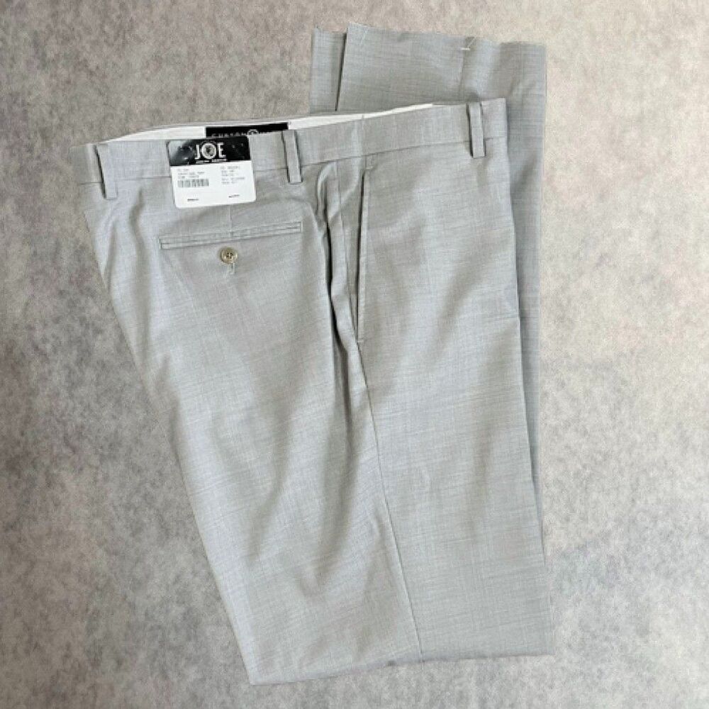 JOE by Joseph Abboud Suit Pants Mens Size 40 Gray Flat Front Wool Slim Unhemmed